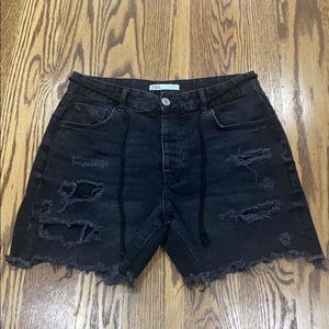 Distressed Denim Shorts